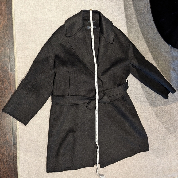 Authentic 'S MaxMara wrap coat in 100% virgin wool, grey, size 50 (IT) 16 (US) - Picture 7 of 13